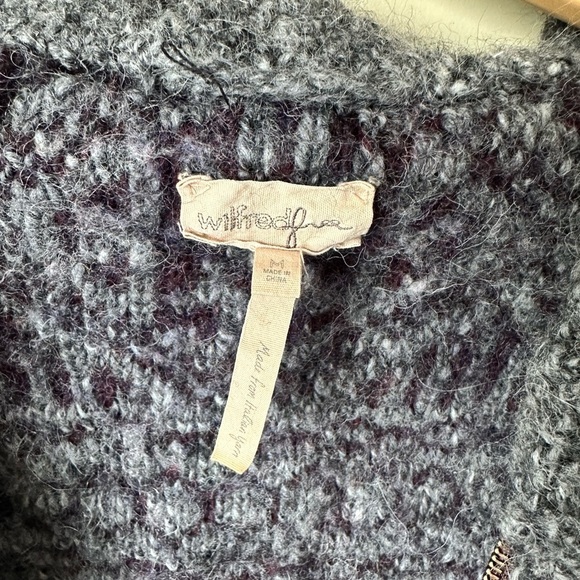Aritzia Wilfred Free Erable Wool Zip up Sweater Size  Medium - Picture 4 of 5